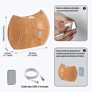 Pack de 2 Lámparas para Interiores Luz Led Recargable USB-C con Sensor de Movimiento TIenda Clik