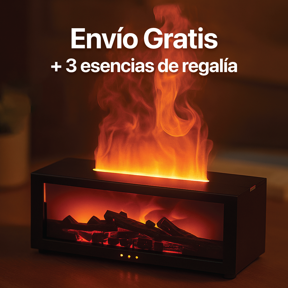 Difusor Efecto Chimenea Luz LED - 3 Esencias incluidas (Envío GRATIS)